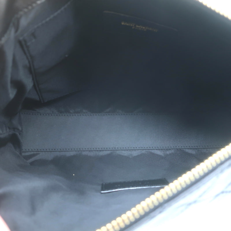Saint Laurent Gaby Cosmetic Pouch Black Quilted Leather Small Clutch NEW