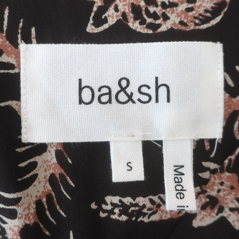 Ba&amp;sh Caia Half-Button Blouse Carbone Floral Print Size Small 3/4 Sleeve Top