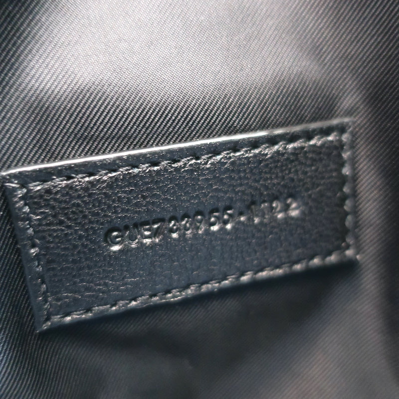 Saint Laurent Gaby Cosmetic Pouch Black Quilted Leather Small Clutch NEW