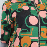 La DoubleJ Snug Dress Deco Print Milano Jersey Size Large Short Sleeve Midi