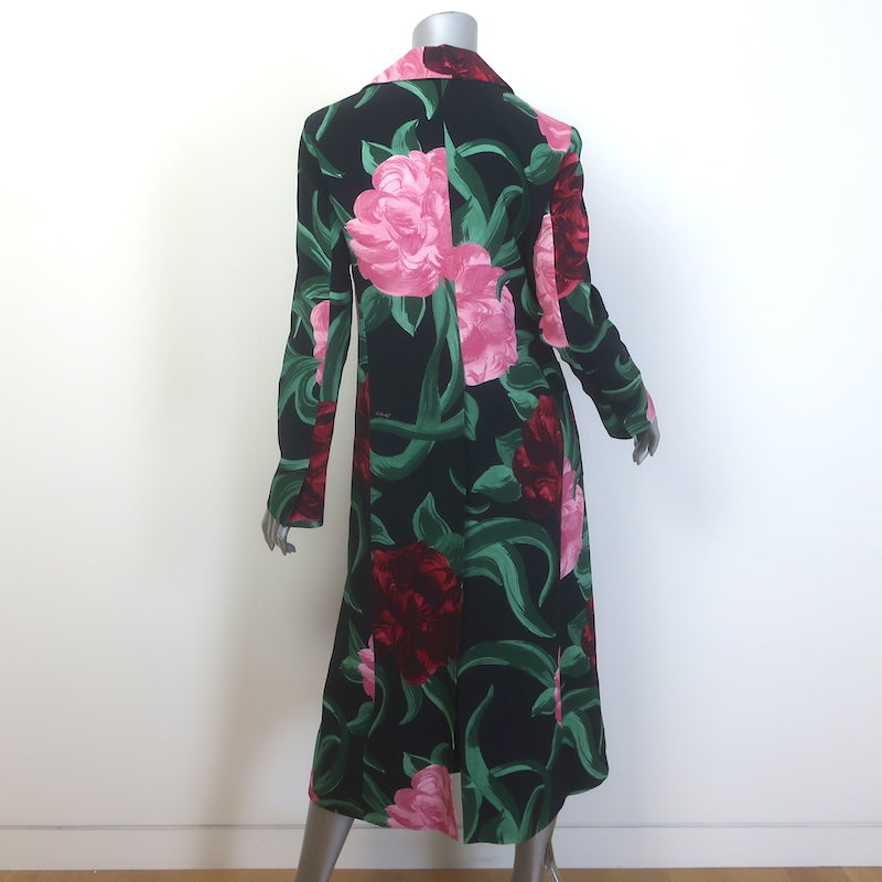 La DoubleJ Duster Coat Peony Black Printed Crepe Size Extra Small