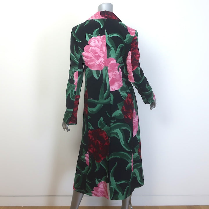 La DoubleJ Duster Coat Peony Black Printed Crepe Size Extra Small