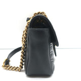 Gucci GG Marmont Mini Shoulder Bag Black Matelasse Leather Chain Strap Crossbody