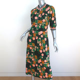 La DoubleJ Snug Dress Deco Print Milano Jersey Size Large Short Sleeve Midi