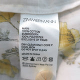 Zimmermann Jeannie Scalloped Puff Sleeve Blouse White Floral Print Cotton Size 2