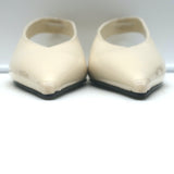 Toteme The Wedge Heel Pointed Toe Slingback Pumps Ivory Patent Size 38 NEW