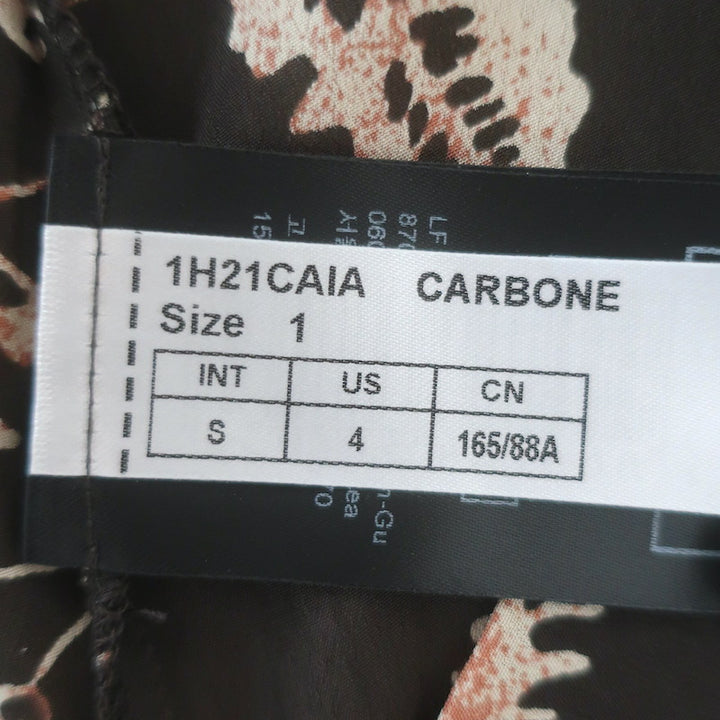 Ba&amp;sh Caia Half-Button Blouse Carbone Floral Print Size Small 3/4 Sleeve Top