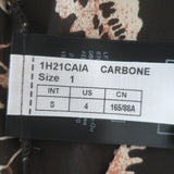 Ba&sh Caia Half-Button Blouse Carbone Floral Print Size Small 3/4 Sleeve Top