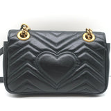 Gucci GG Marmont Mini Shoulder Bag Black Matelasse Leather Chain Strap Crossbody
