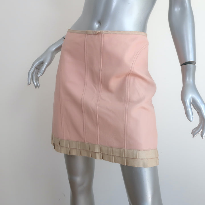 Tracy Reese Leather Mini Skirt Light Pink Size 4