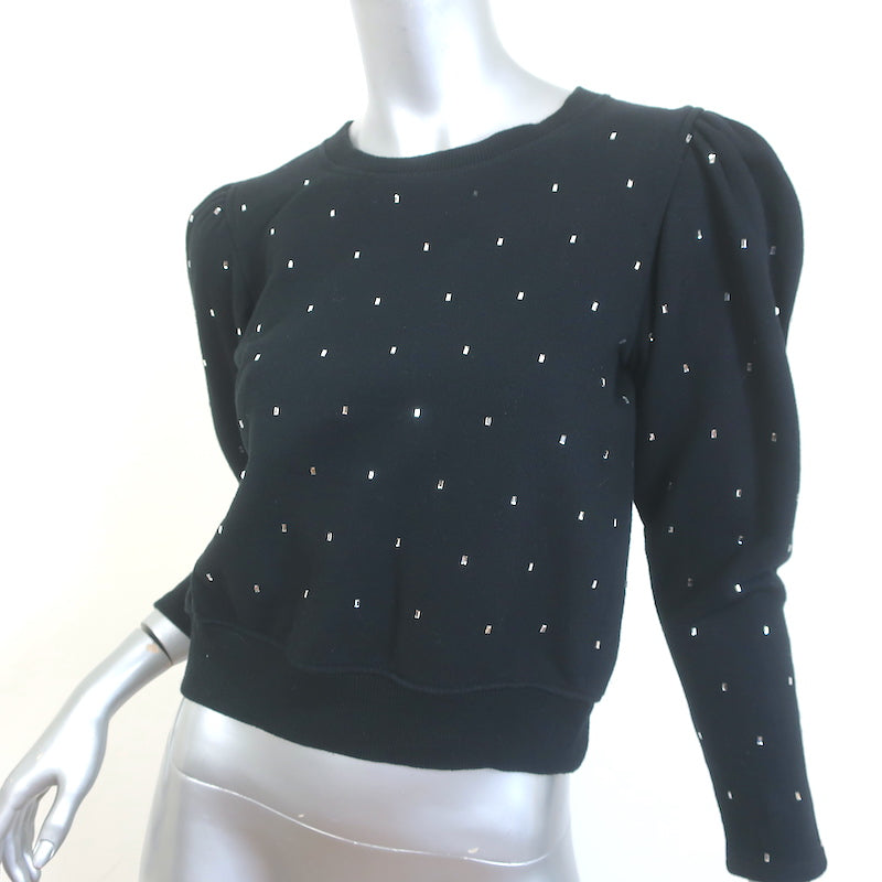 A.L.C. Saunders Crystal-Embellished Sweatshirt Black Size Extra Small