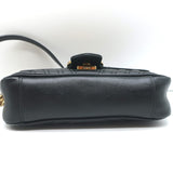 Gucci GG Marmont Mini Shoulder Bag Black Matelasse Leather Chain Strap Crossbody