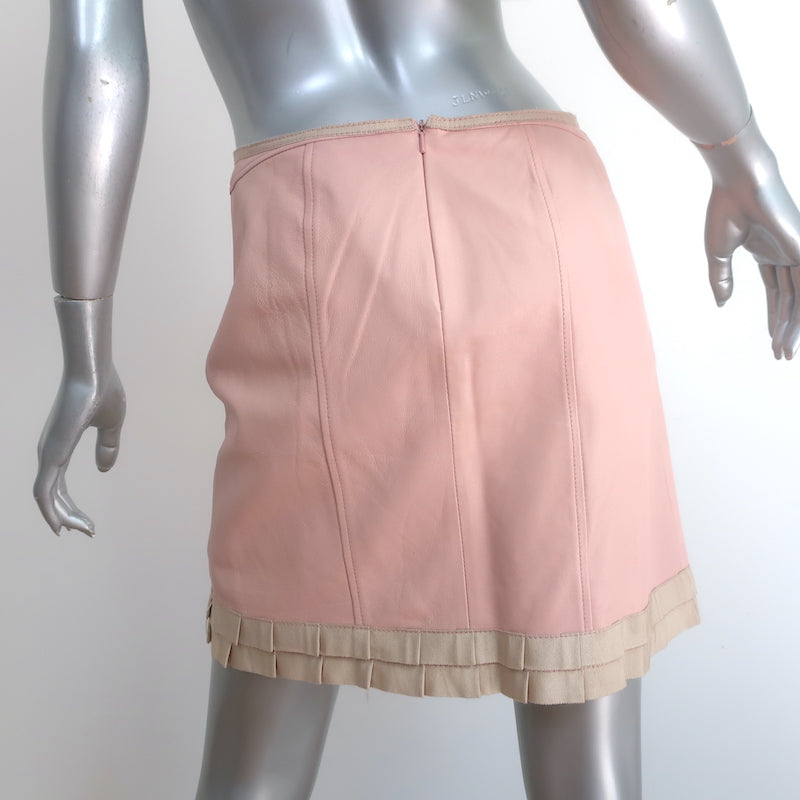 Tracy Reese Leather Mini Skirt Light Pink Size 4