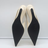 Toteme The Wedge Heel Pointed Toe Slingback Pumps Ivory Patent Size 38 NEW