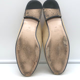 Gucci Charlotte Princetown Horsebit Web Mules Beige Canvas Size 38