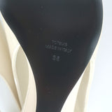 Toteme The Wedge Heel Pointed Toe Slingback Pumps Ivory Patent Size 38 NEW