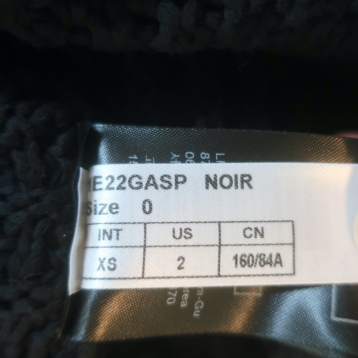 Ba&amp;sh Gaspard Cardigan Black Cotton-Blend Ribbed Knit Size 0