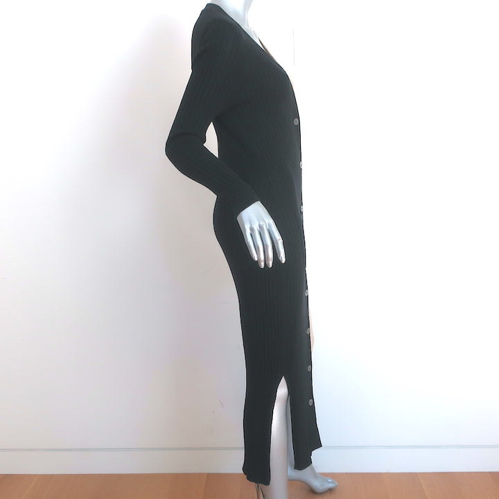 Cotton by Autumn Cashmere Two-Tone Cardigan Sweater Dress Black/Beige Size Small