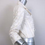 Louis Vuitton Cropped Jacket Cream Flocked Cotton Size 34