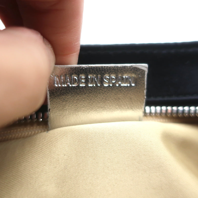 Stuart Weitzman Crystal-Embellished Satin Clutch Black Small Bag