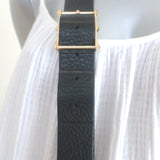 Valentino Rockstud Mini Hobo Crossbody Bag Black Grained Leather