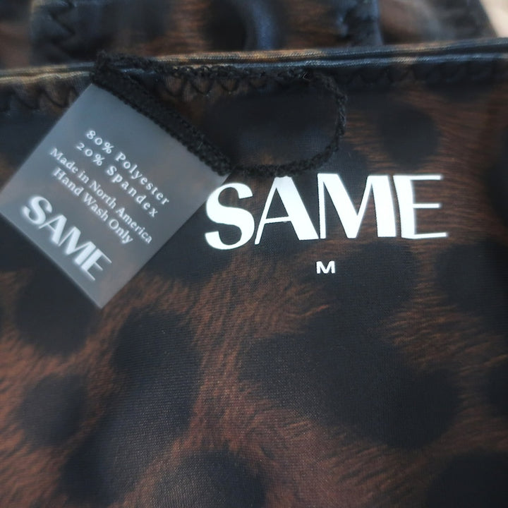 SAME Los Angeles Cheetah Print Bra Top &amp; High Rise Bottom Bikini Size Medium NEW