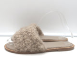 Gabriela Hearst Ballast Boucle Cashmere Slide Sandals Taupe Size 37