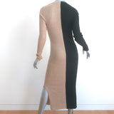 Cotton by Autumn Cashmere Two-Tone Cardigan Sweater Dress Black/Beige Size Small