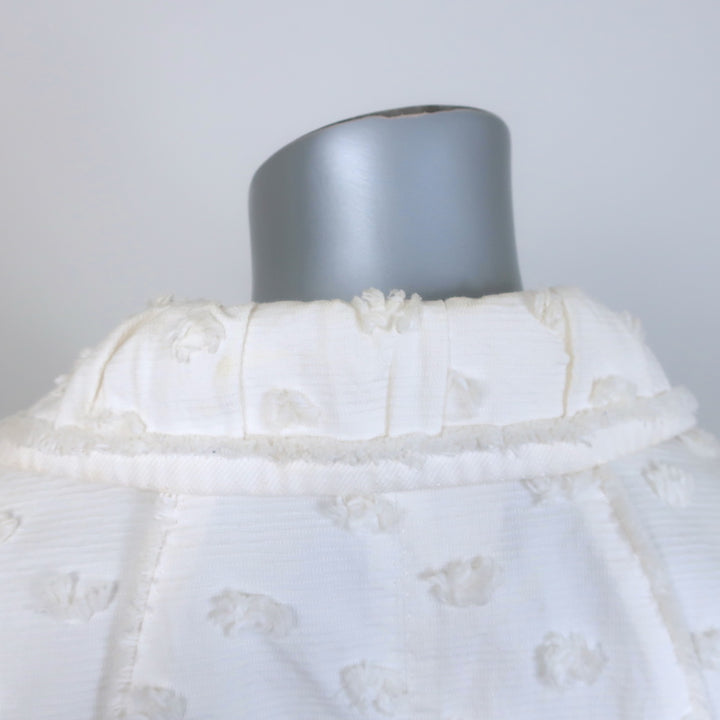 Louis Vuitton Cropped Jacket Cream Flocked Cotton Size 34