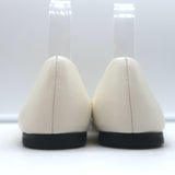 Jimmy Choo Diamond Tilda Chain-Strap Ballet Flats Cream Leather Size 38.5