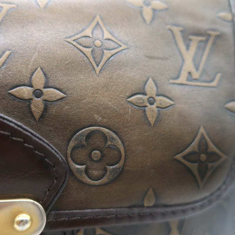Louis Vuitton Sergeant GM Hobo Bag Bronze Monogram Embossed Leather