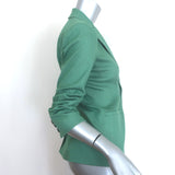 Cinq a Sept Khloe Denim Blazer Aqua Stretch Cotton Size 00 One-Button Jacket