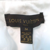Louis Vuitton Cropped Jacket Cream Flocked Cotton Size 34