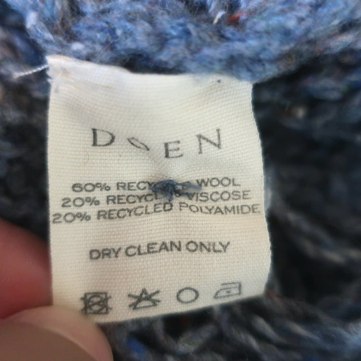 Doen Verona Cable Knit Cardigan Larkspur Blue Wool-Blend Size Extra Small