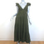 La Ligne Anais Tiered Maxi Dress Olive Linen-Blend Size Small