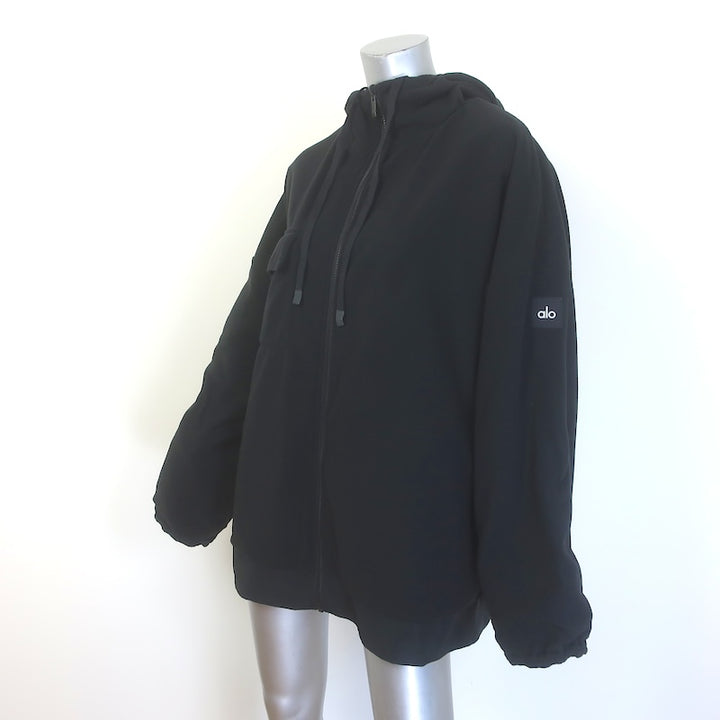 Alo Yoga Legion Oversized Reversible Hooded Jacket Black Size Small