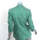 Cinq a Sept Khloe Denim Blazer Aqua Stretch Cotton Size 00 One-Button Jacket
