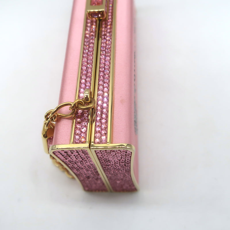 Judith Leiber x Barbie Crystal-Embellished Minaudiere Mini Clutch Bag Pink