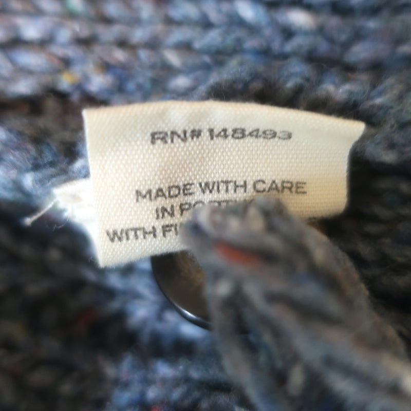 Doen Verona Cable Knit Cardigan Larkspur Blue Wool-Blend Size Extra Small