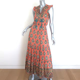 Bell By Alicia Bell Tassel-Tie Tiered Maxi Dress Peach Size Extra Small