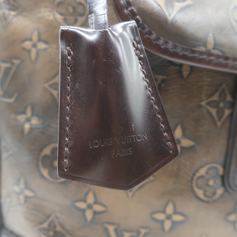 Louis Vuitton Sergeant GM Hobo Bag Bronze Monogram Embossed Leather