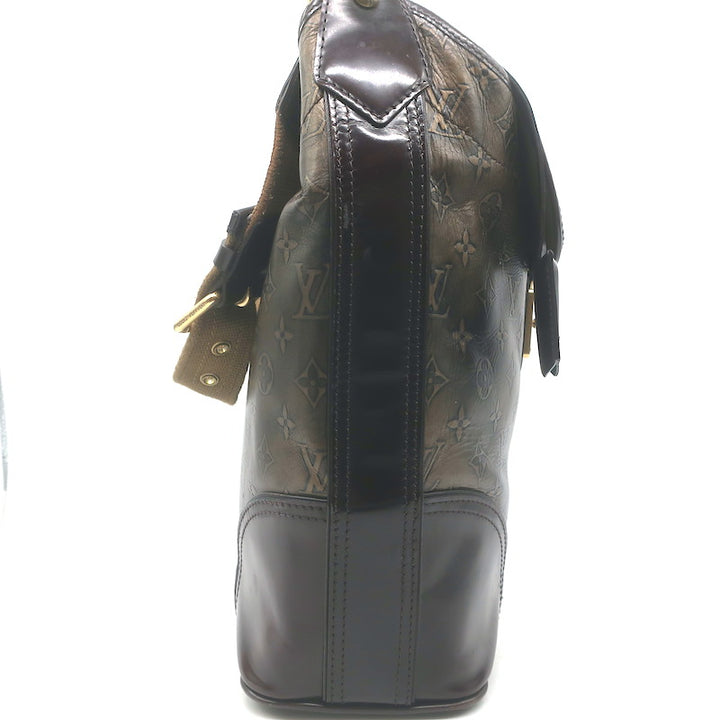 Louis Vuitton Sergeant GM Hobo Bag Bronze Monogram Embossed Leather