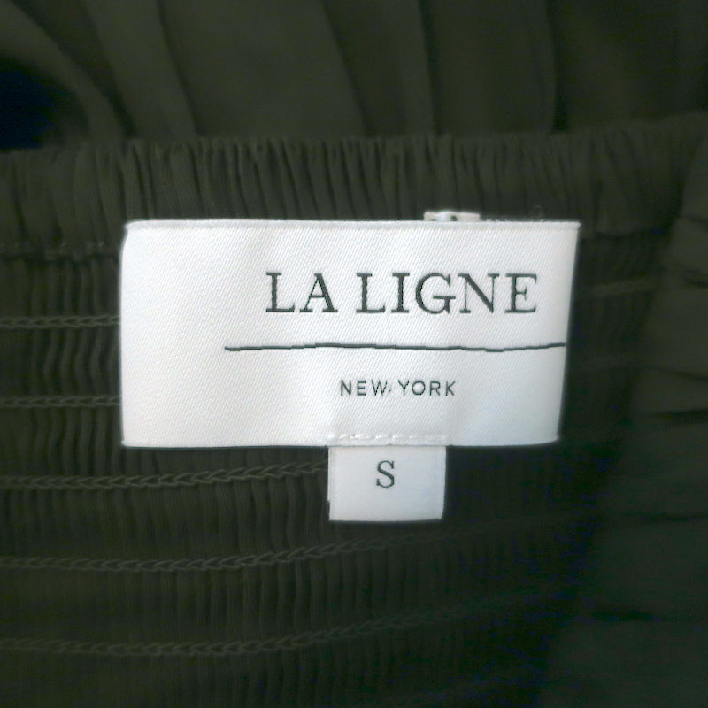 La Ligne Anais Tiered Maxi Dress Olive Linen-Blend Size Small