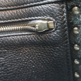 Valentino Rockstud Mini Hobo Crossbody Bag Black Grained Leather