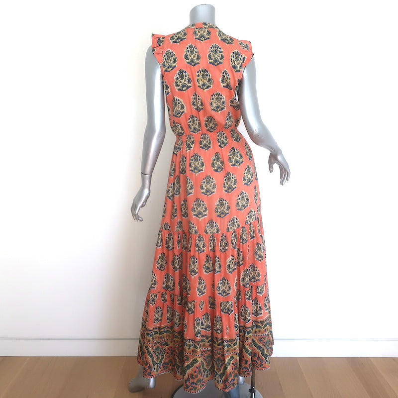 Bell By Alicia Bell Tassel-Tie Tiered Maxi Dress Peach Size Extra Small