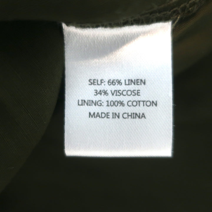 La Ligne Anais Tiered Maxi Dress Olive Linen-Blend Size Small
