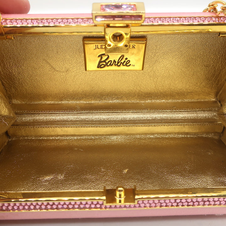 Judith Leiber x Barbie Crystal-Embellished Minaudiere Mini Clutch Bag Pink