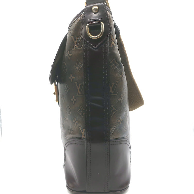 Louis Vuitton Sergeant GM Hobo Bag Bronze Monogram Embossed Leather