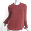 A.L.C. Sally Ruffled Open-Back Blouse Bordeaux Silk Size 0 Long Sleeve Top