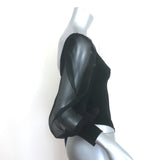 Alice + Olivia Jillianne Organza Puff Sleeve Bodysuit Black Size Extra Small